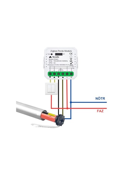 Tuya Mini Zigbee Perde Panjur Kontrol Rölesi Tuya, Smart Life, Home Assistant, Zigbee2mqtt Uyumlu