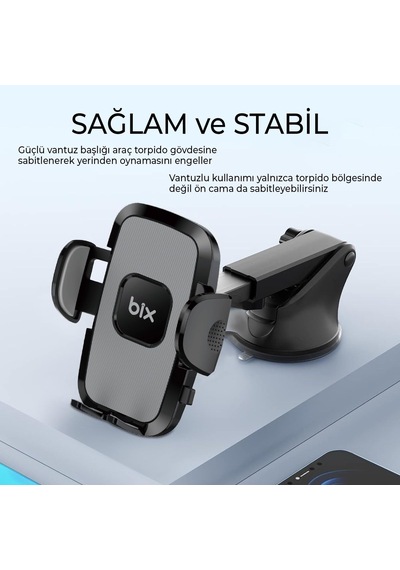 Bxch7 Uzayabilen Ve Ayarlanabilir Cam Torpido Ve Havalandırma İçin Çift Fonksiyonlu Araç İçi Vantuzlu Telefon Tutuc