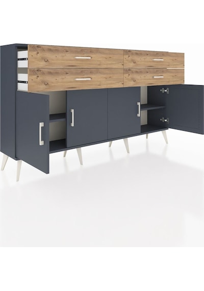 Arges Konsol 2 Raflı 4 Çekmeceli 8 Kapaklı 176x30x99 Antrasit-ant Antrasit-antrasit/çam Arges Konsol 2 Raflı 4 Çekmeceli 8 Kapaklı 176x30x99 Antrasit-ant Antrasit-antrasit/çam