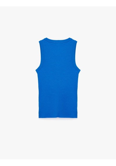 Koton Pamuklu U Yaka Slim Fit Atlet Mavi 6sak10269ek