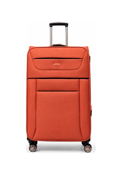 Fossil Unisex Kumaş Büyük Boy Ultra Hafif Şifreli Körüklü Kendi Etrafında Dönebilen Valiz 012-01 Turuncu