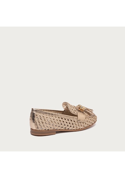 Shınefancy Klasik Ayakkabı Kadın 95k6 Frau Woven Lamınated Leather Loafers Wıth Tassels Çok Renkli