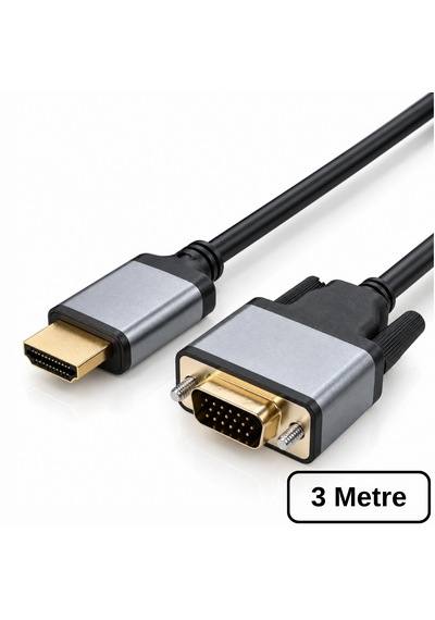 6102 Hdmı To Vga Görüntü Çevirici Dönüştürücü Adaptör Monitör Uydu Tv Kablosu 3m