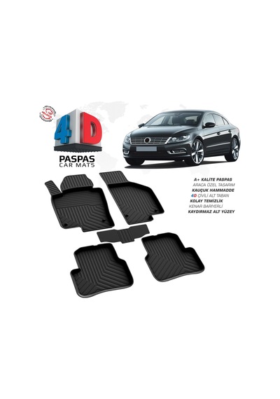 Vw Passat Cc 4d Araca Özel Havuzlu Kauçuk Paspas 2008 Model Ve Üzeri