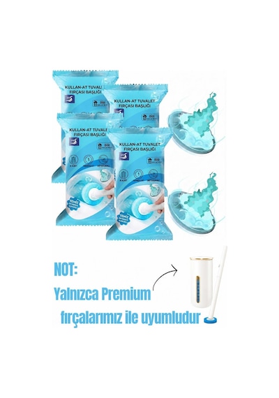 32 Adet 4 Paket Okyanus Premium Deterjanlı Tek Kullanımlık Tuvalet Temizleme Süngeri Duvara Mo