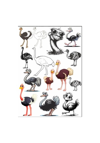 Deve Kuşu Sticker Set