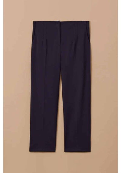 Seçil Kadın Büyük Beden Klasik Kesim Bilek Boy Pantolon - Lacivert 4358890