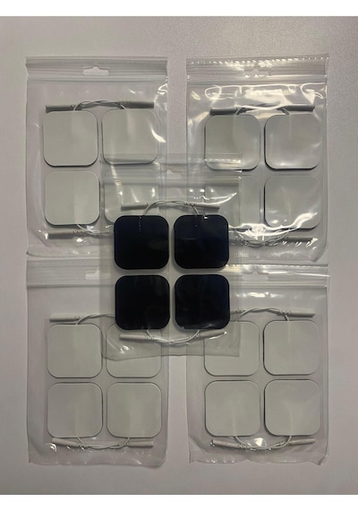TıpTeknikMarket 5 Paket, 20 Adet Tens Elektrod Pedi 5x5 Cm Extra Güçlendirilmiş Yapışkanlı Dayanıklı Köpük Yüzey