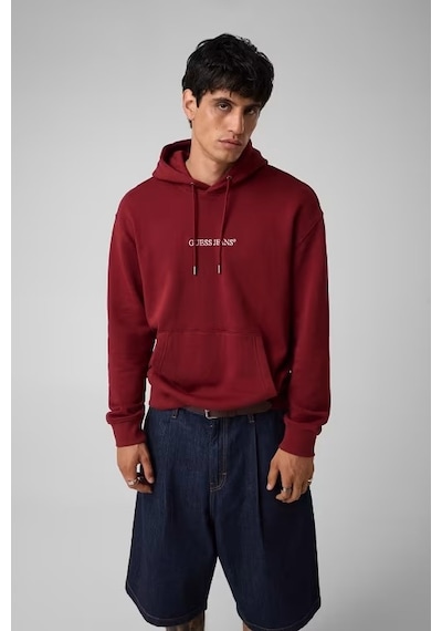 Guess Guess Jeans Logolo Kapüşonlu Erkek Sweatshirt M5rq38kcpr1 Kırmızı