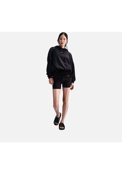 Fv8076-010 W Nk One Tf Po Hoodie Po Siyah Kadın Kapüşon Normal Düz Polar Siyah