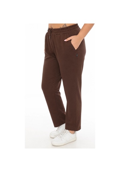 Lady Majestic Büyük Beden Hırka Sweatshirt & Pantolon İkili Takım Kadın Kahverengi