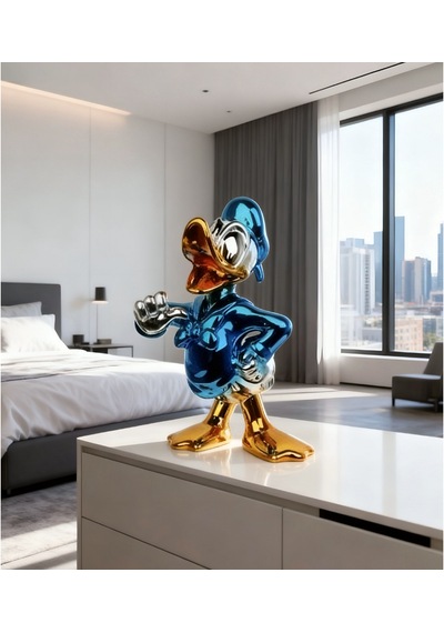 Dekoratif Duck Heykelcik Mavi 290mm 250mm 410mm