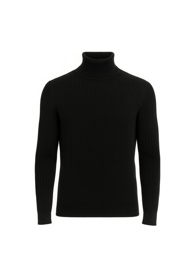 Fabio Cassani Huffa Desenli Erkek Slim Fit Boğazlı Erkek Triko-7431 Siyah