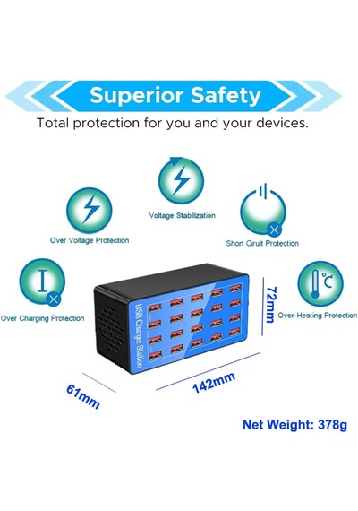 Ultratekno Wlx-a5 20 Port Usb Şarj İstasyonu 100w Profesyonel Çoklu Şarj Çözümü