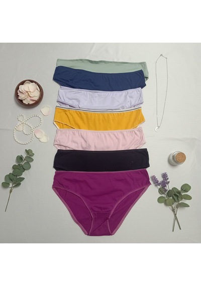 Bonbon Kadın Pamuklu Rahat Günlük 7'li Mix Karışık Paket Külot Bb2832 Çok Renkli
