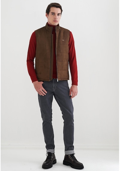 Pierre Cardin Erkek Suni Deri Yelek 001