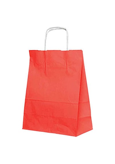 Kraft Kırmızı Çanta 25X31X12 ( 25 Adet ) ( Kağıt Poşet Çanta )