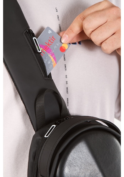 Newish Polo Erkek Usb Çıkışlı Çapraz Askılı Omuz Ve Bel Çantası New246 - Siyah