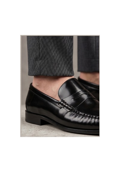 Crc Ayakkabı %100 Hakiki Deri Rugan Erkek Loafer - El İşçiliği Premium Klasik Ayakkabı - Burgundy Patent Siyah