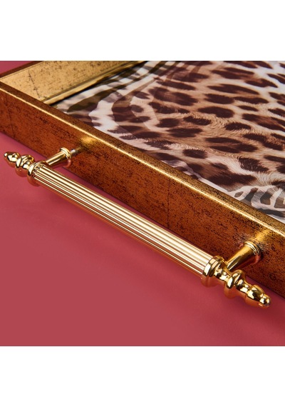 Kitchen Leopar Desenli Akrilik Tepsi - Renkli - 49 Cm Çok Renkli
