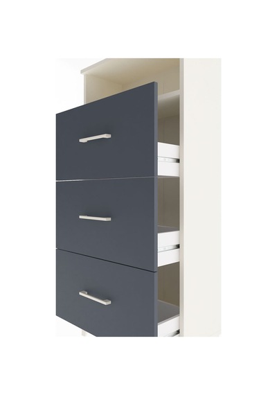 Arges Dolap Tek Raflı 3 Çekmeceli 60x30x134 Aytaşı-antrasit Aytaşı