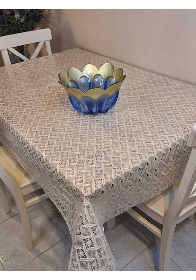 Ithal Pvc Muşamba - Desenli Silinebilir Masa Örtüsü 07iz13 Bej
