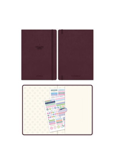 A5 Bullet Journal Noktalı Defter 140 Gr. 80 Yaprak Velvet Berry