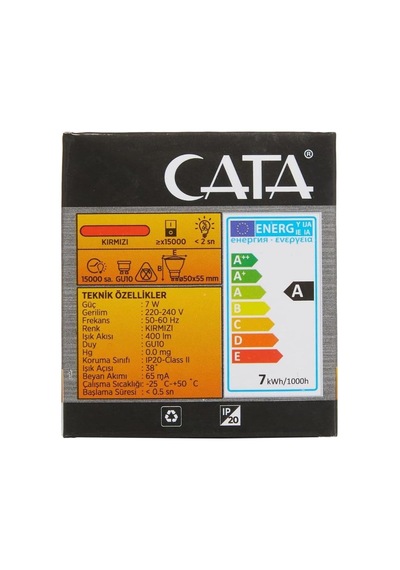 Ct-4215 7w Kırmızı Işık Gu10 Duy Spot Çanak Led Ampül Diğer