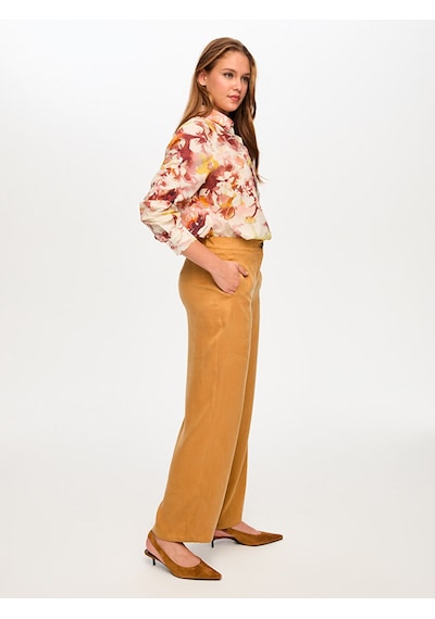 Faik Sönmez Arka Beli Lastikli Wide Leg Fit Tenselli Pantolon S26pnt028 Us26pnt02835 Camel Faik Sönmez Arka Beli Lastikli Wide Leg Fit Tenselli Pantolon S26pnt028 Us26pnt02835 Camel