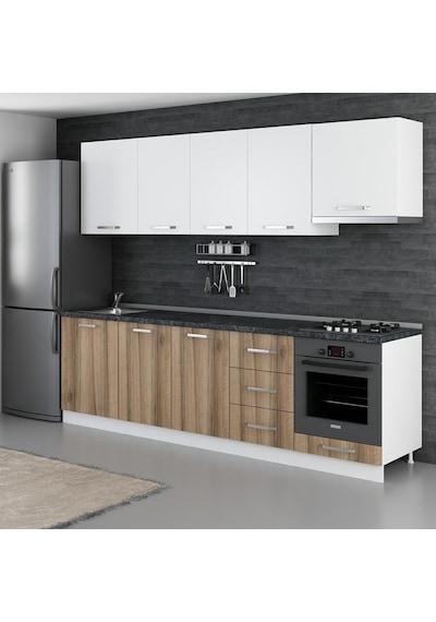 Minar 270 Cm Mutfak Dolabı Beyaz Dore 270-D5 Beyaz