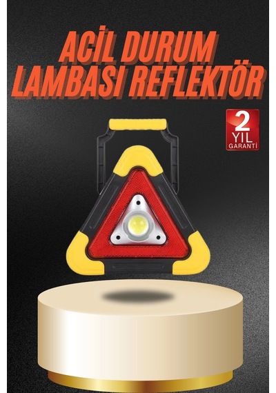 Bay Işıklı İkaz Lambası Reflektör Şarjlı Işıklı Üçgen Led Acil Durum Feneri Najmaddin