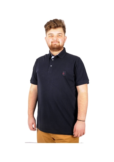 Mode Xl Battal Beden Erkek Tshirt Polo Yaka Nakışlı Klasik Pike 20553 Lacivert 001