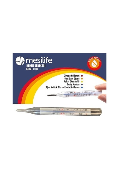 Mesilife CRW-1108 Civasız Cam Beden Derecesi Ateş Ölçer