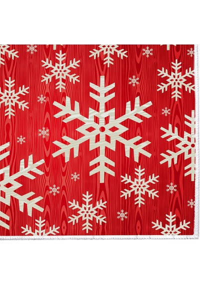 Dekoreko Inci Christmas Halı Saçaksız Chr-11 Kırmızı