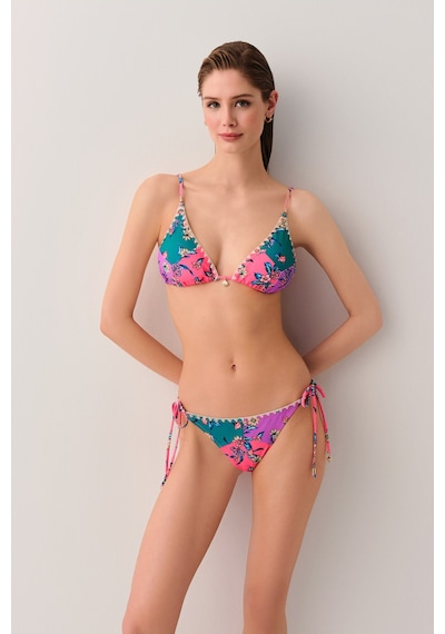 Suwen Sunny İnce Bağcıklı Bikini Alt Sb2523011891189 Renkli Desenli