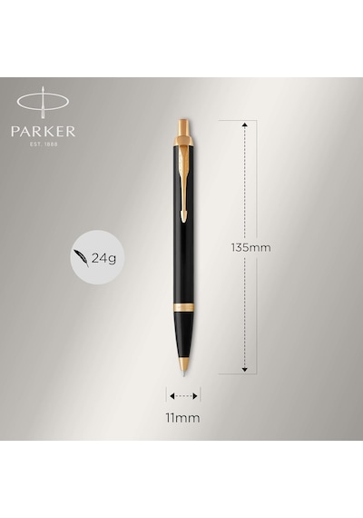 Parker Im Lake Siyah Altın Tasarımlı Tükenmez Kalem, Orta Kalınlı Çok Renkli