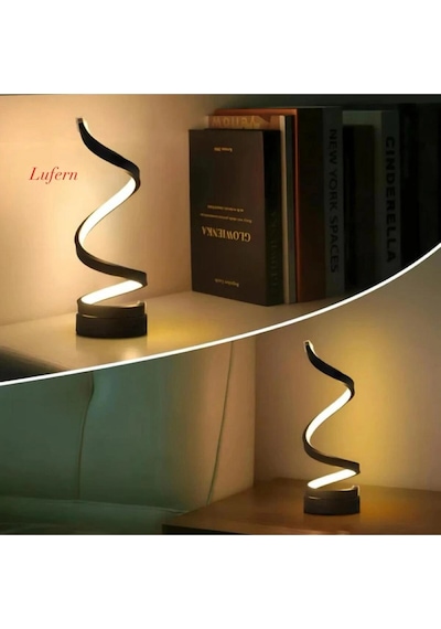 Özel Tasarım Kıvrımlı Spiral Gece Lambası Led 3 Farklı Işık Modu Yatak Oturma Odası Düşük Enerji Çok Renkli