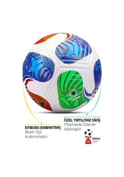 Futbol Topu Trionix 2026 Dünya Kupası Pompalı Set Dayanıklı Sert Zemin Halı Saha Topu No:5 Çok Renkli