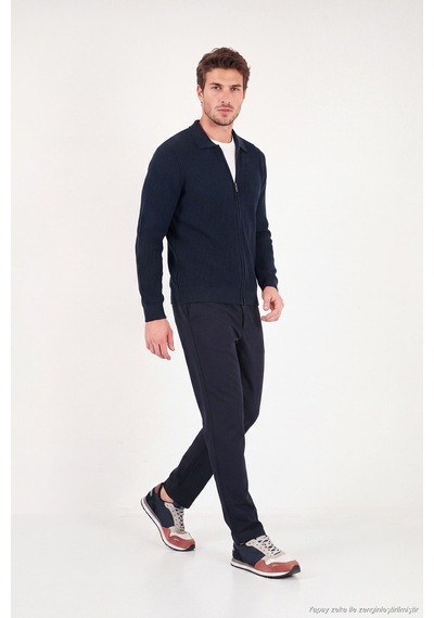 Buratti Regular Fit Düz Paça Bağlamalı Pantolon Erkek Pantolon 6843700 Lacivert