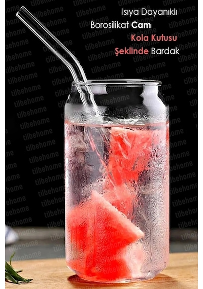 2li Pipetli Kola Kutusu Şeklinde Bardak Süt Çay Kahve Su Sunum Bardağı Borosilikat Bardak Seti