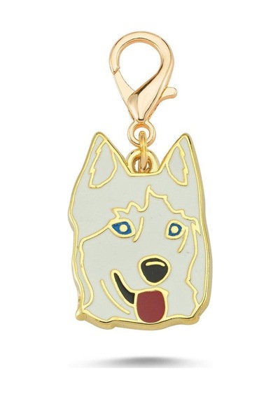 Husky Beyaz Altın Kaplama Mineli Aksesuar Renkli
