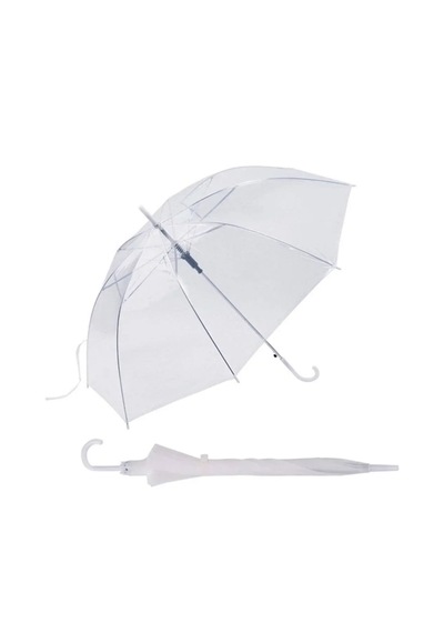 Genel Marka Şeffaf Şemsiye 90 Cm 8 Telli Fiberglass İskelet Pvc Kumaş Baston Saplı