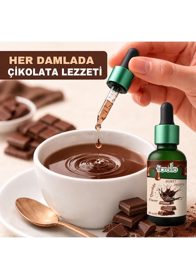 Fibrelle Çikolata Aromalı Sıvı Tatlandırıcı - 30ml