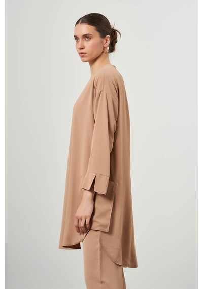 Mizalle Desen Dokulu Cepli Taba Tunik Taba