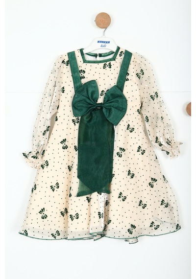 Xo Kids Kız Çocuk Elbise 3-7 Yaş 2558 Yeşil