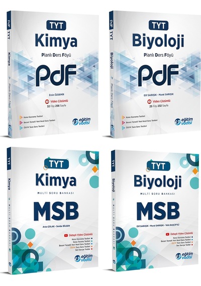 Eğitim Vadisi Tyt Kimya + Biyoloji Pdf + Msb Seti 4 Kitap 2023