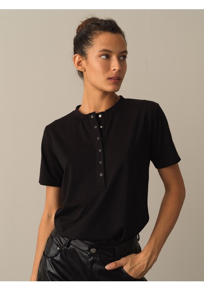 Xint Siyah Regular Fit Bisiklet Yaka Modal Tişört 602273