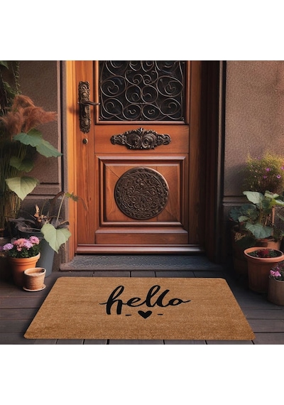Valerine Life Hello Kalp Welcome Hoş Geldiniz Kapı Önü Paspası 45x70cm