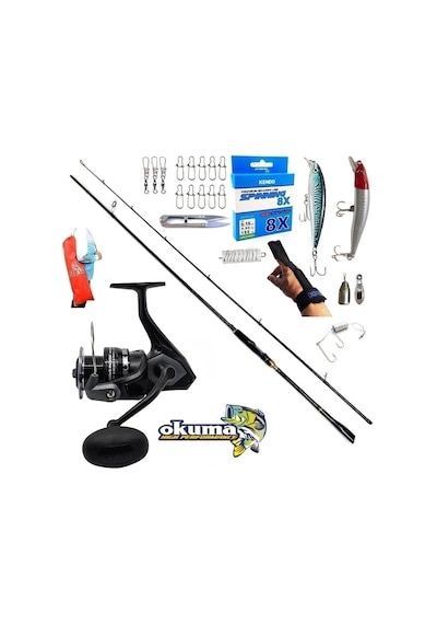 Okuma Wave Power 3000 244cm 6-32gr Karbon Zen Pro Maket Balık Spin Olta Takımı Seti