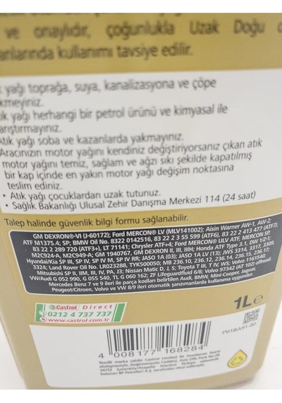 Otomatik Şanzıman Yağı Transmax Atf Dexron-6